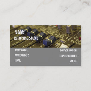 Tarjeta de visita de estudio de grabación