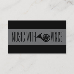 Tarjeta de visita de estudio de música en el Cuern