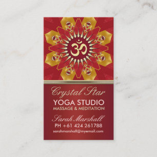 Tarjeta de visita de estudio de yoga Crystal Star