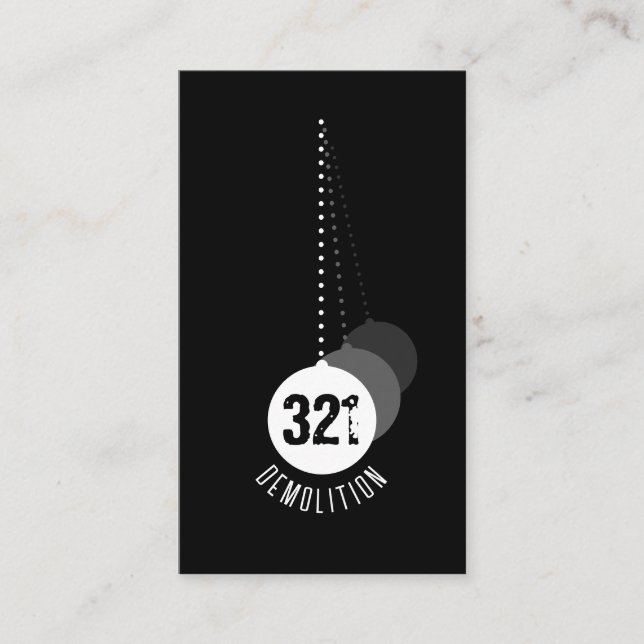 Tarjeta de visita de experto en demolición (Anverso)