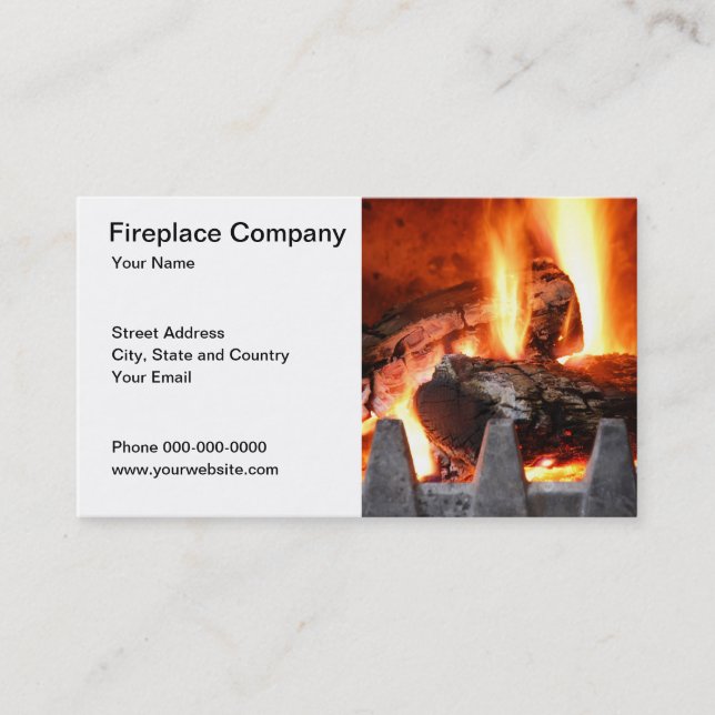 Tarjeta de visita de Fireplace Company (Anverso)