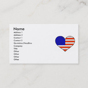 Tarjeta de visita de Flag Heart