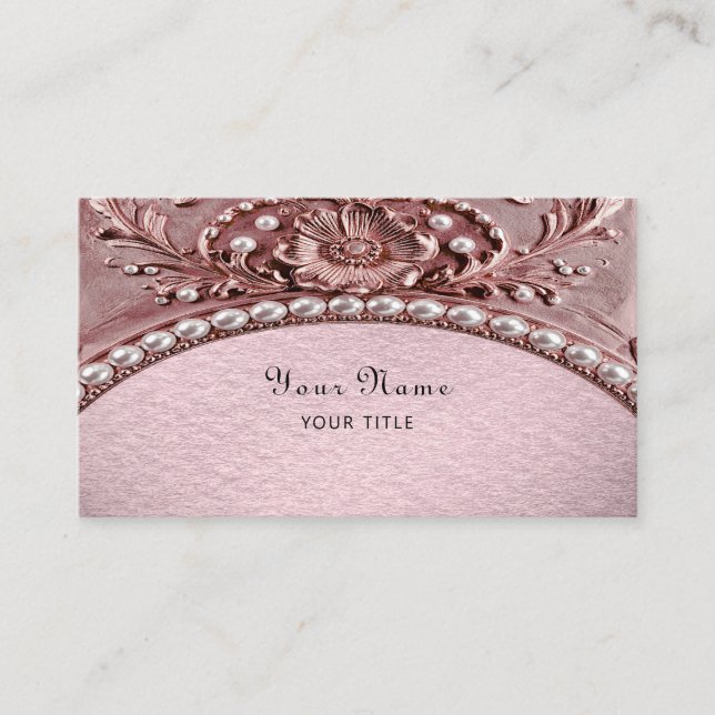 Tarjeta de visita de flor rosa (Anverso)
