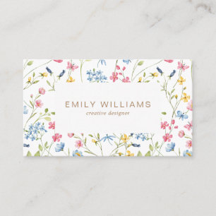 Tarjeta de visita de flores brillantes