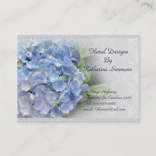 Tarjeta de visita de flores de Hydrangea (Anverso)