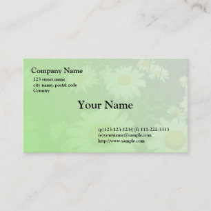 tarjeta de visita de flores de margarita blanca si