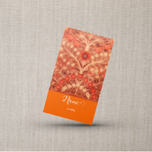 Tarjeta de visita de flores india - elegante letra