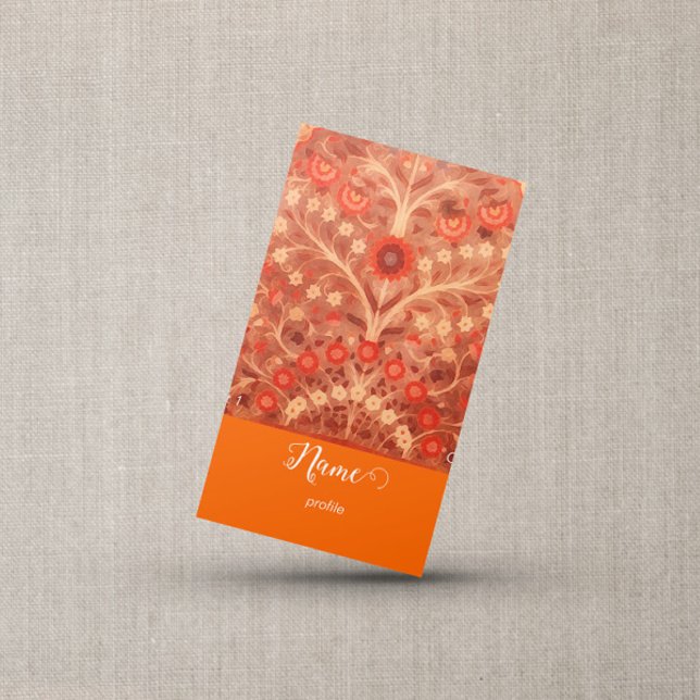 Tarjeta de visita de flores india - elegante letra (Subido por el creador)