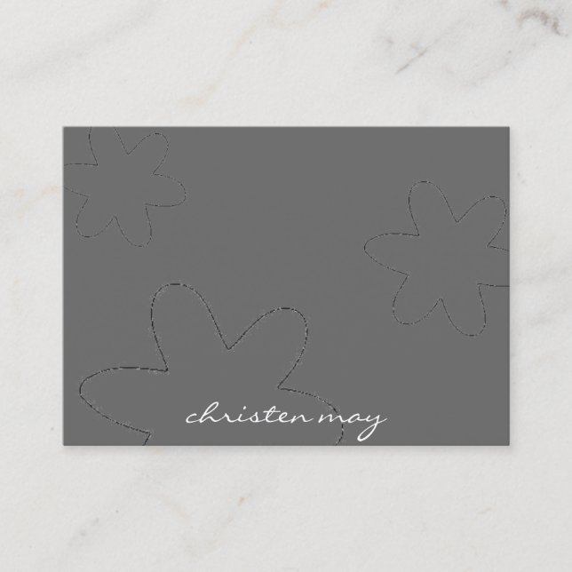 tarjeta de visita de flores simple (Anverso)