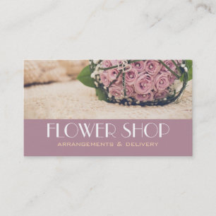 Tarjeta de visita de floristería de entrega de tie