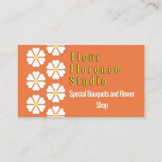 Tarjeta de visita de floristería floral retro Dais