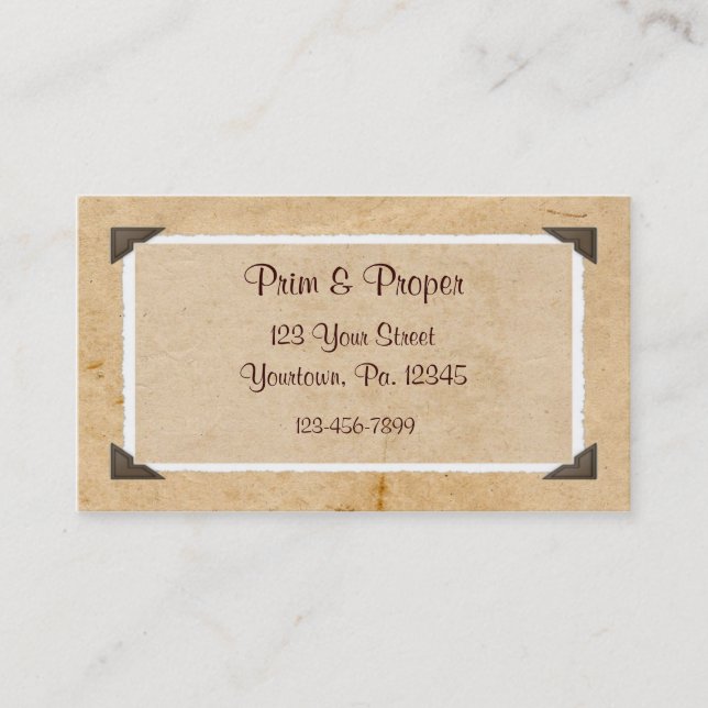 Tarjeta de visita de foto antigua del Personalizad (Anverso)