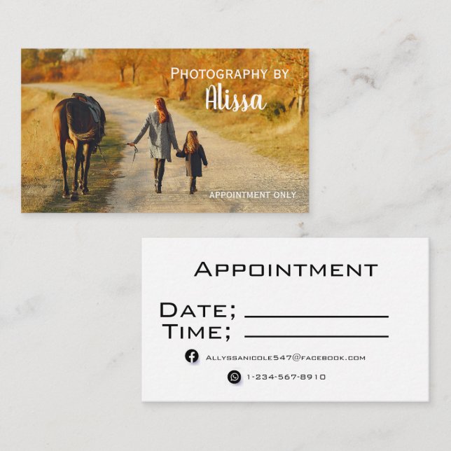 Tarjeta de visita de fotografía (Anverso / Reverso)