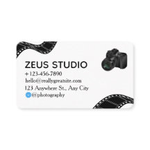 Tarjeta de visita de fotografía en blanco y negro 