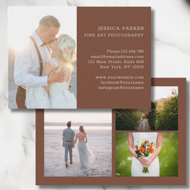 Tarjeta de visita de fotografía específica del cli (Customer specific 4 photo photography business card)