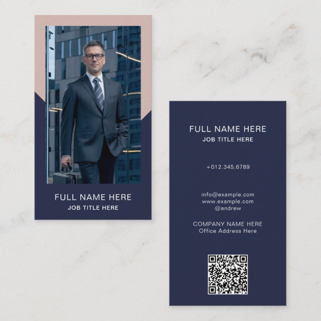 Tarjeta de visita de fotografía moderna para profe (Anverso / Reverso)