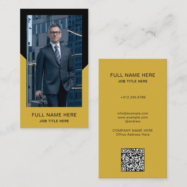 Tarjeta de visita de fotografía moderna para profe (Anverso / Reverso)