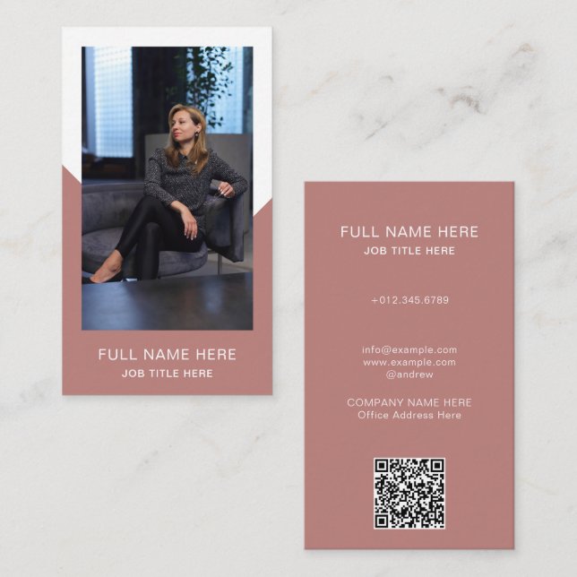 Tarjeta de visita de fotografía moderna para profe (Anverso / Reverso)