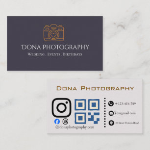Tarjeta de visita de fotógrafo profesional