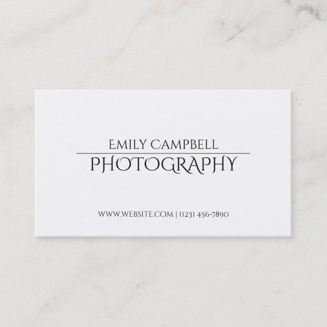 Tarjeta de visita de fotógrafo profesional (Anverso)