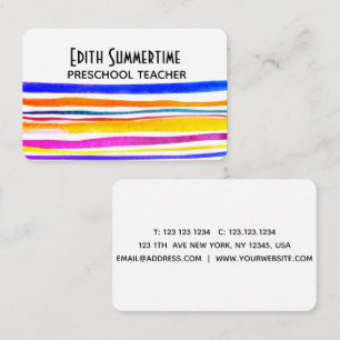 tarjeta de visita de franjas coloridas