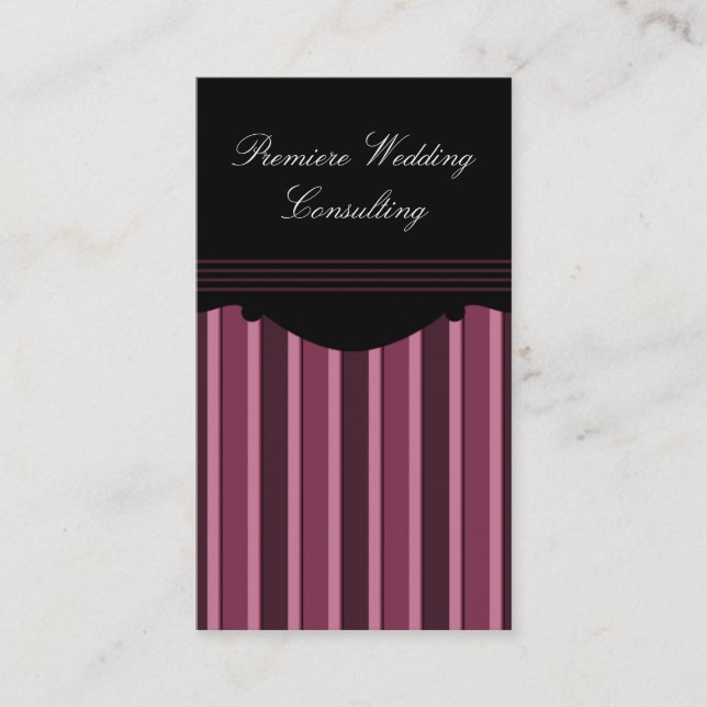 Tarjeta de visita de franjas de moda, Fuchsia (Anverso)