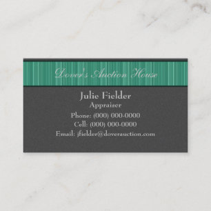 Tarjeta de visita de franjas pulidas, verde gris y