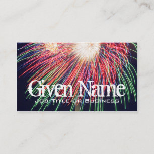 Tarjeta de visita de fuegos artificiales