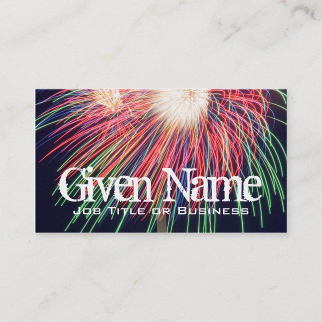 Tarjeta de visita de fuegos artificiales (Anverso)