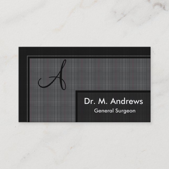 Tarjeta de visita de general Surgeon - monograma (Anverso)