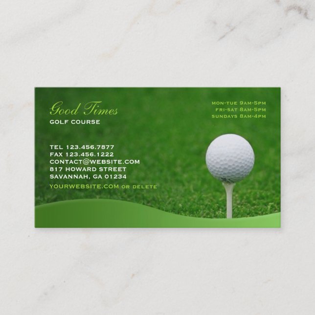 Tarjeta de visita de golf (Anverso)