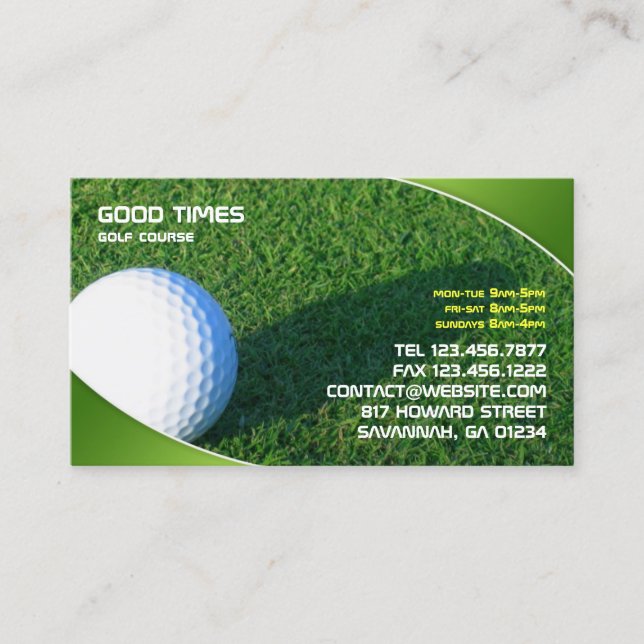 Tarjeta de visita de golf (Anverso)