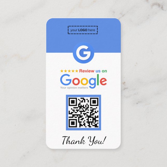 Tarjeta de visita de Google Review con código QR d (Reverso)