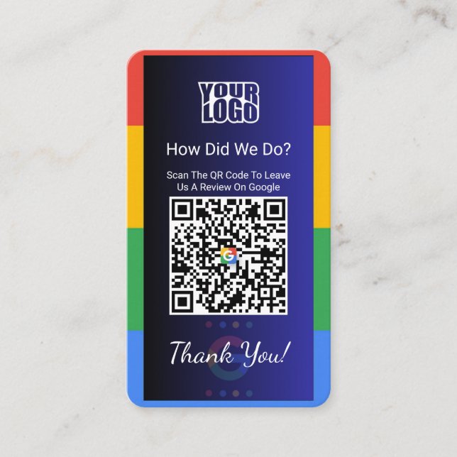 Tarjeta de visita de Google Review con enlace a Fa (Anverso)