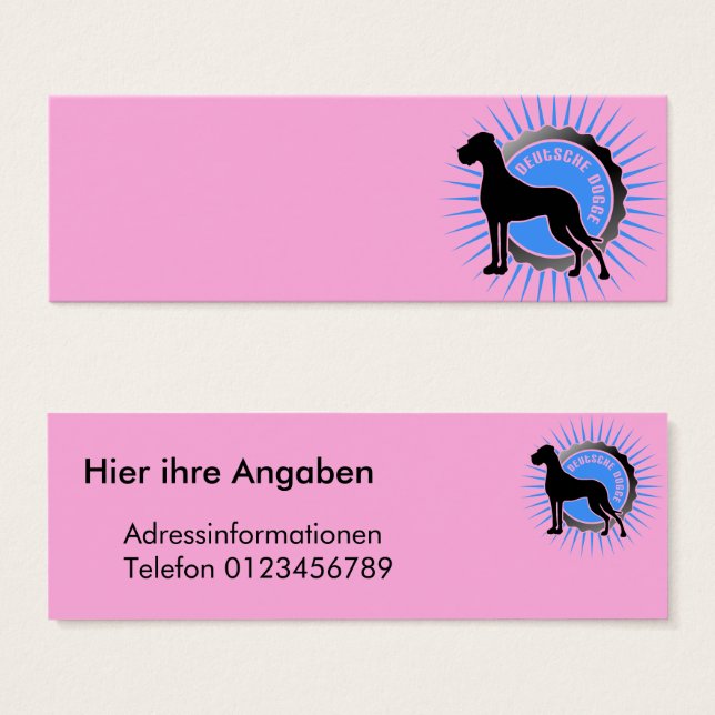 Tarjeta de visita de Gran Danés (Anverso y reverso)