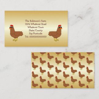 Tarjeta de visita de granja de diseño de pollo