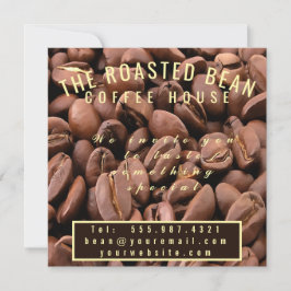 Tarjeta de visita de granos de café tostados artís