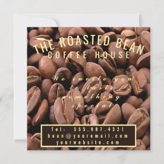 Tarjeta de visita de granos de café tostados artís