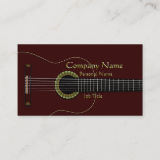 Tarjeta de visita de Guay de la guitarra acústica