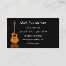 Tarjeta de visita de guitarra acústica