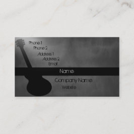Tarjeta de visita de guitarra oscura, gris