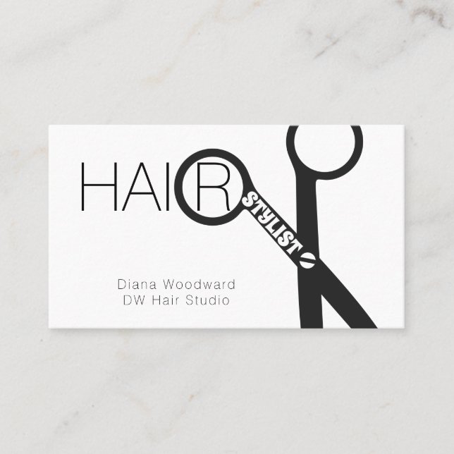 Tarjeta de visita de Hair Stylist Scissor (Anverso)