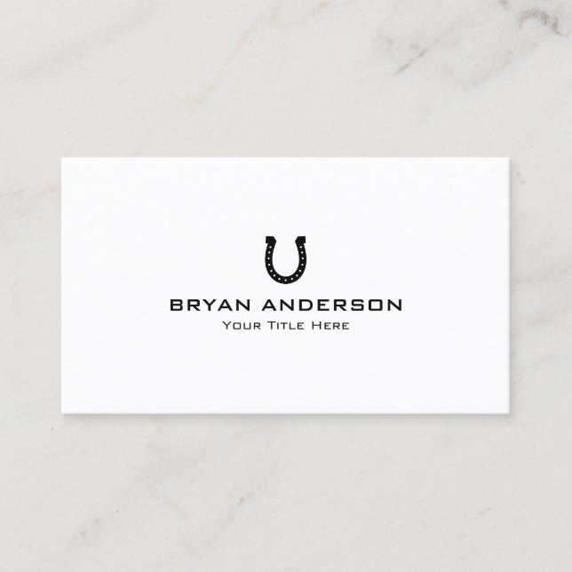 Tarjeta de visita de herradura negra (Anverso)