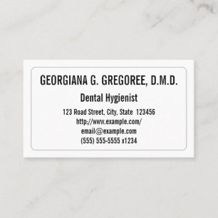 Tarjeta de visita de higienista dental de bajo niv