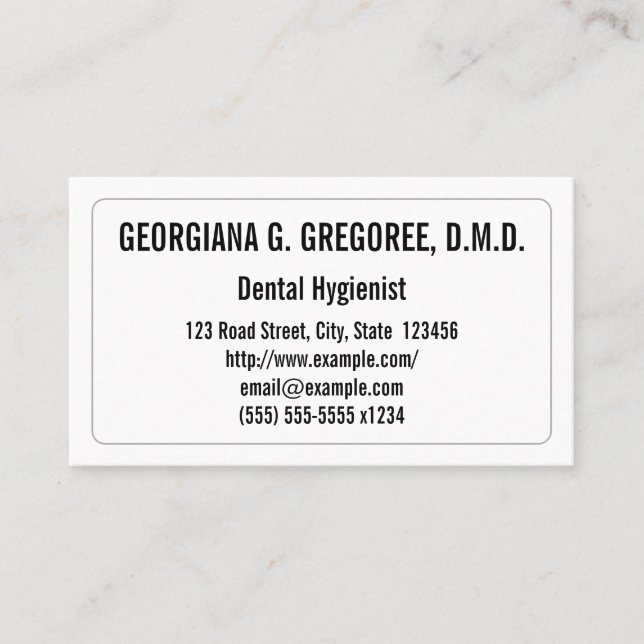 Tarjeta de visita de higienista dental de bajo niv (Anverso)