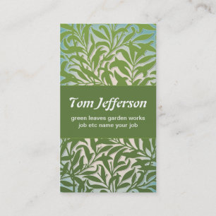 tarjeta de visita de hojas verdes