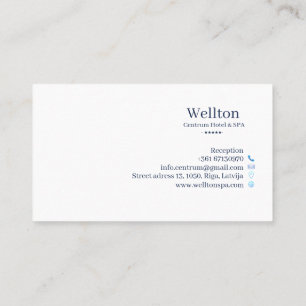 Tarjeta de visita de hotel y spa