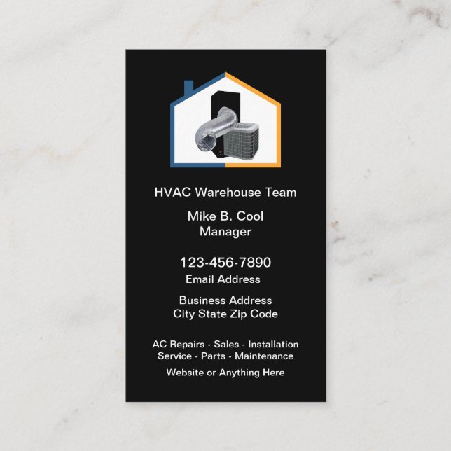 Tarjeta de visita de HVAC para aire acondicionado  (Anverso)