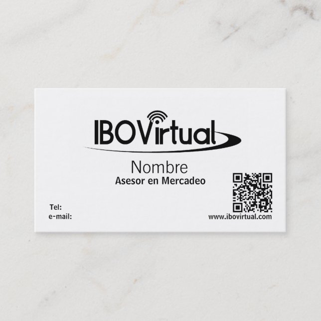 Tarjeta de visita de IBOVirtual (Anverso)