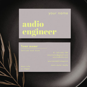 Tarjeta de visita de ingeniero de audio técnico de